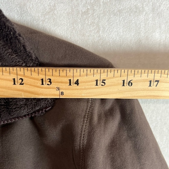 L.L.. Bean Medium Brown Fleece Lined Thick Warm Full Zip Synchilla Sweater Coat - Picture 8 of 9